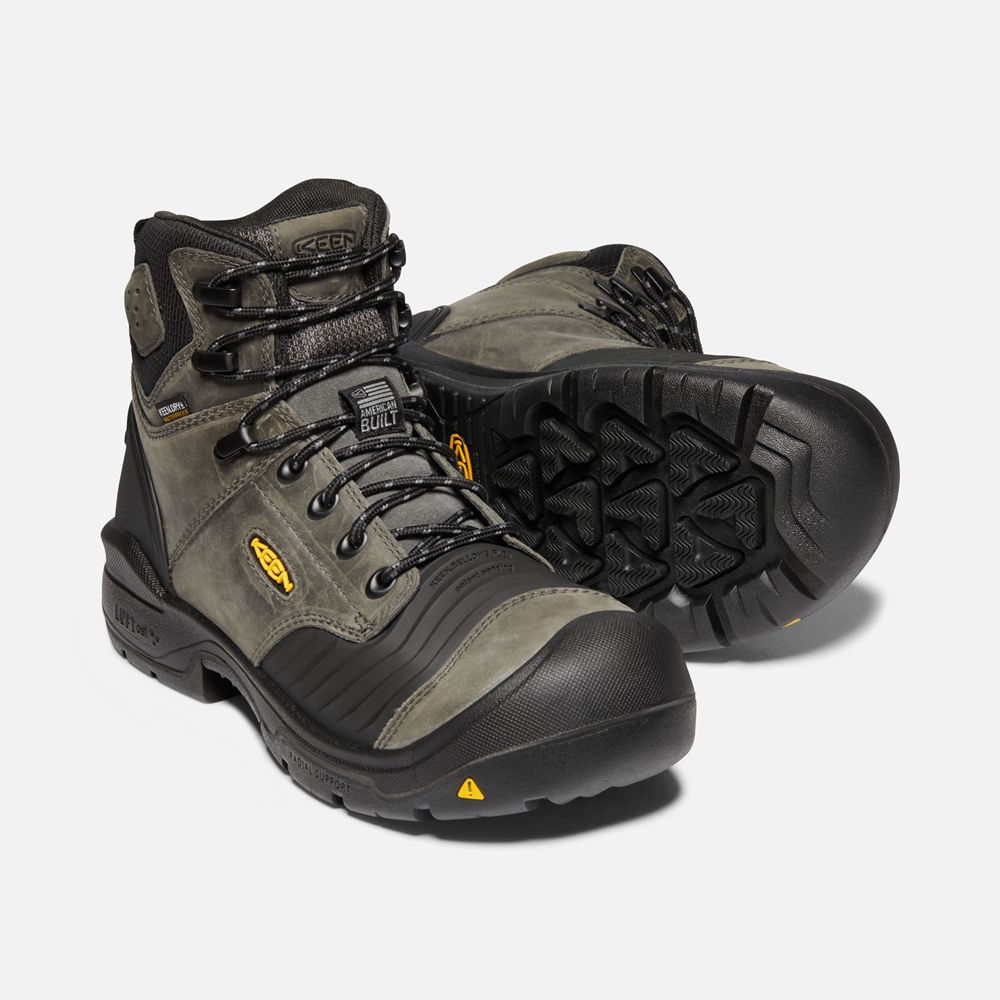 Botas de Trabajo Keen Mexico Negros - Hombre Portland 6\" Waterproof (Carbon-Fiber Toe) - AM3456780